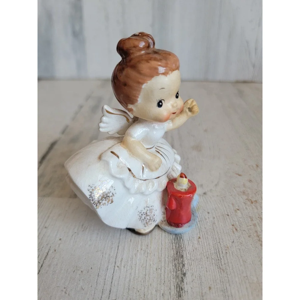 Vintage angel girl enesco Japanese candle unique Xmas religious figure